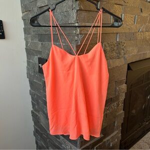 Foreign Exchange Vibrant Coral Strappy Tank Top